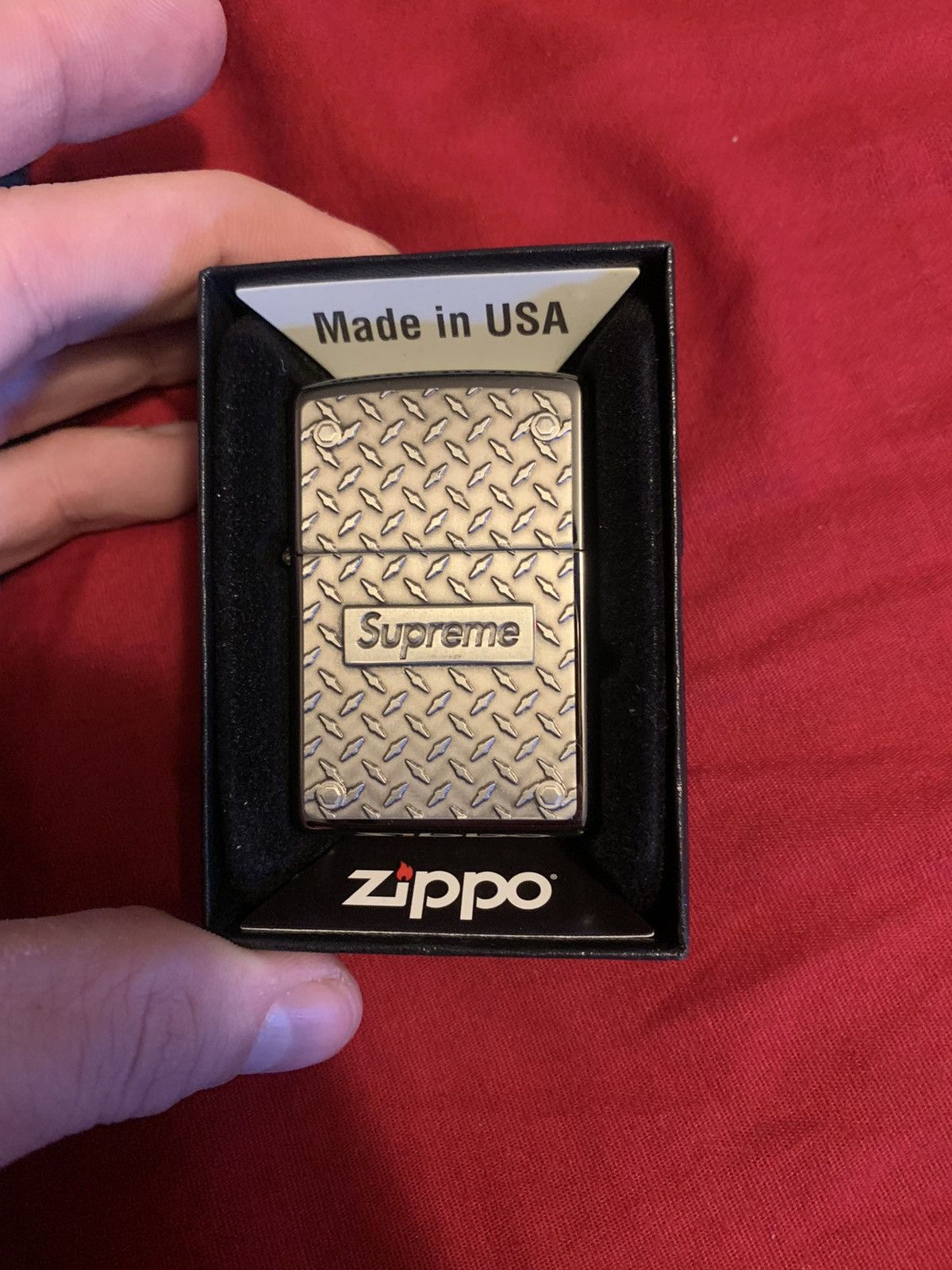 Supreme Supreme Diamond Plate Zippo Lighter SS19 | Grailed