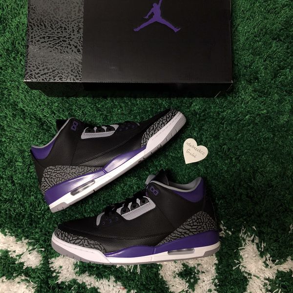 air jordan 3 retro black court purple