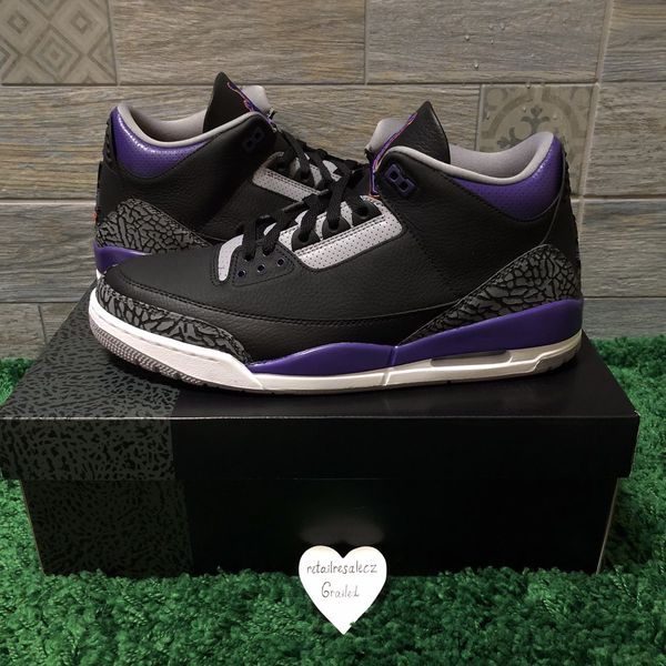 air jordan 3 retro black court purple