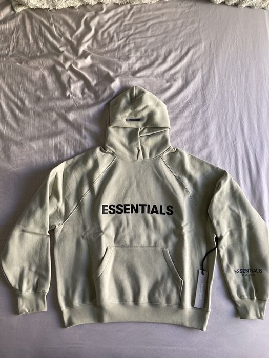 Fear of god essentials 3d discount silicon applique pullover hoodie alfalfa sage