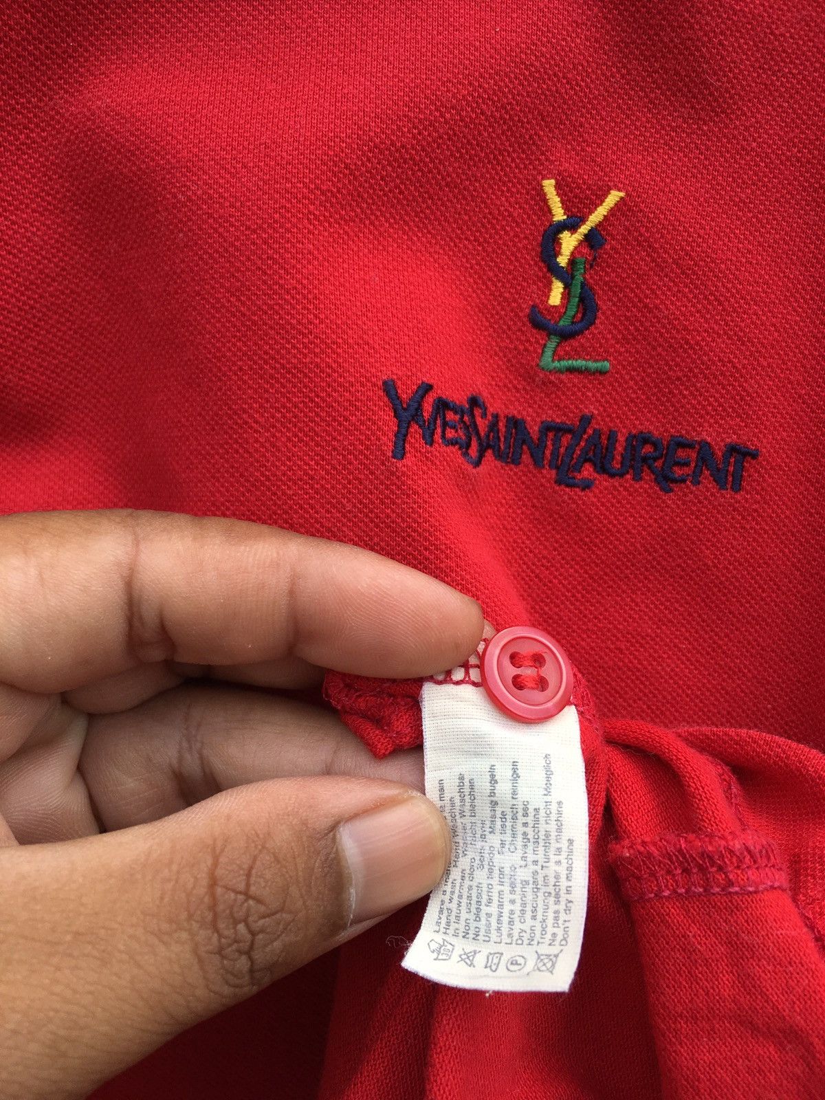 Yves Saint Laurent Vintage YSL Yves Saint Laurent Small Logo Polo Shirt Size US L / EU 52-54 / 3 - 10 Thumbnail