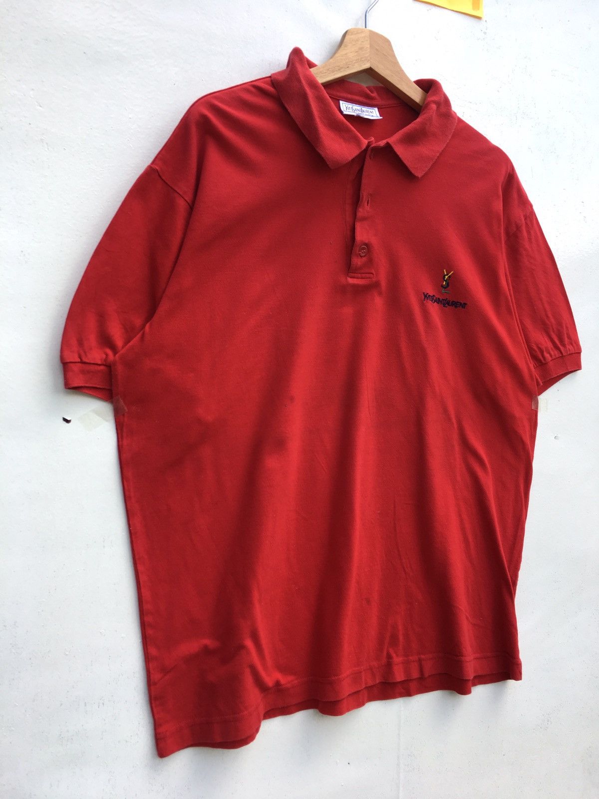 Yves Saint Laurent Vintage YSL Yves Saint Laurent Small Logo Polo Shirt Size US L / EU 52-54 / 3 - 3 Thumbnail