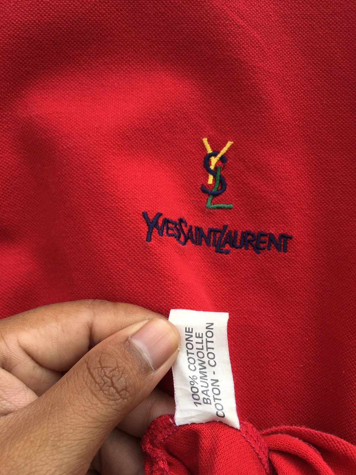 Yves Saint Laurent Vintage YSL Yves Saint Laurent Small Logo Polo Shirt Size US L / EU 52-54 / 3 - 9 Thumbnail