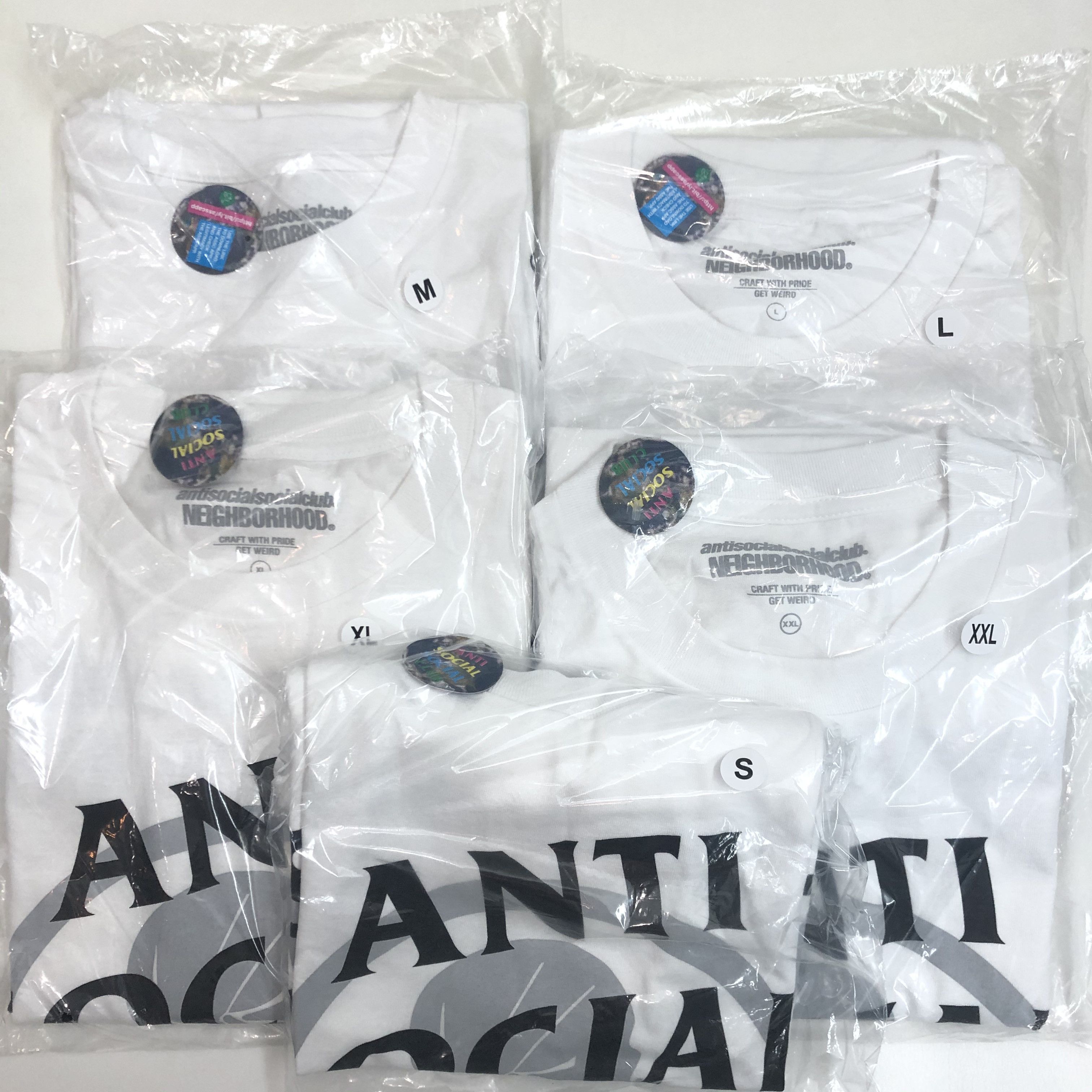 Anti Social Social Club × Neighborhood DS Black ASSC x NBHD Cambered White Tee BAPE FTP KITH KAWS Size US XL / EU 56 / 4 - 7 Thumbnail