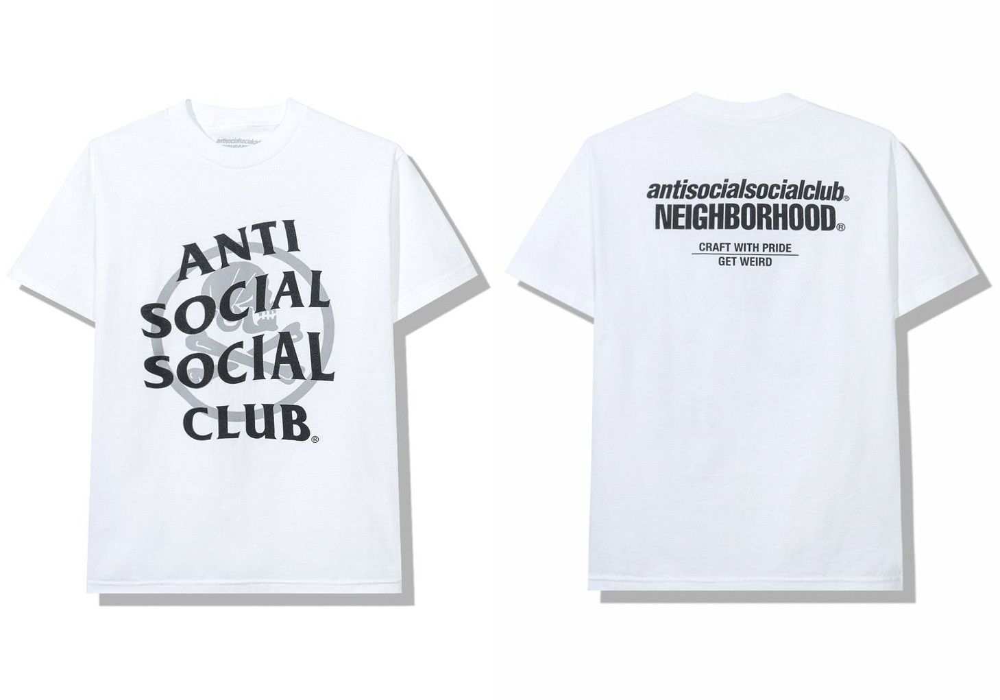 Anti Social Social Club × Neighborhood DS Black ASSC x NBHD Cambered White Tee BAPE FTP KITH KAWS Size US XL / EU 56 / 4 - 6 Thumbnail