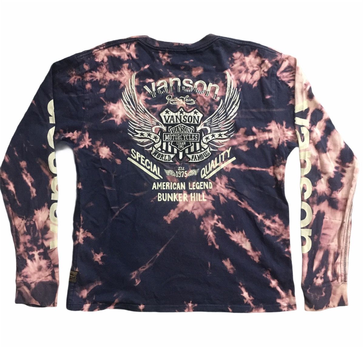 Vanson Leathers Vanson Long Sleeve Acid Wash Nice Design Size US M / EU 48-50 / 2 - 1 Thumbnail