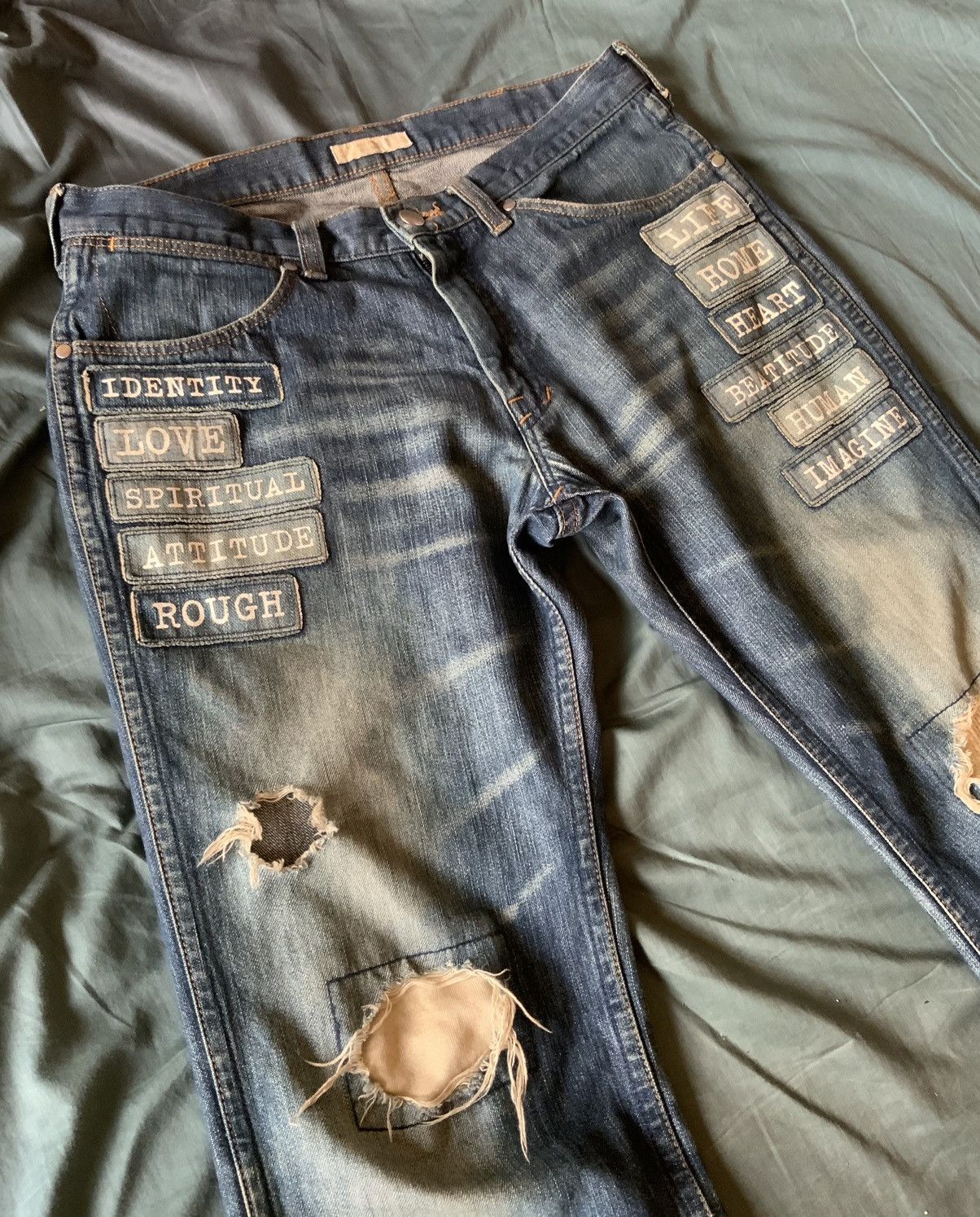 Number (N)ine 2002 Number (n)ine Patchwork Poem Denim Jeans Size US 31 - 2 Thumbnail