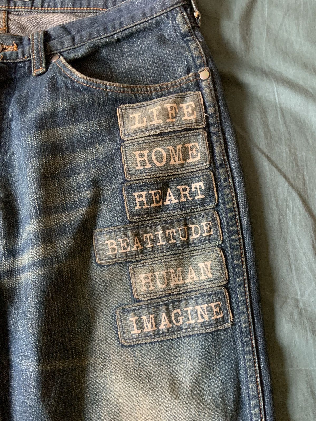 Number (N)ine 2002 Number (n)ine Patchwork Poem Denim Jeans Size US 31 - 4 Thumbnail