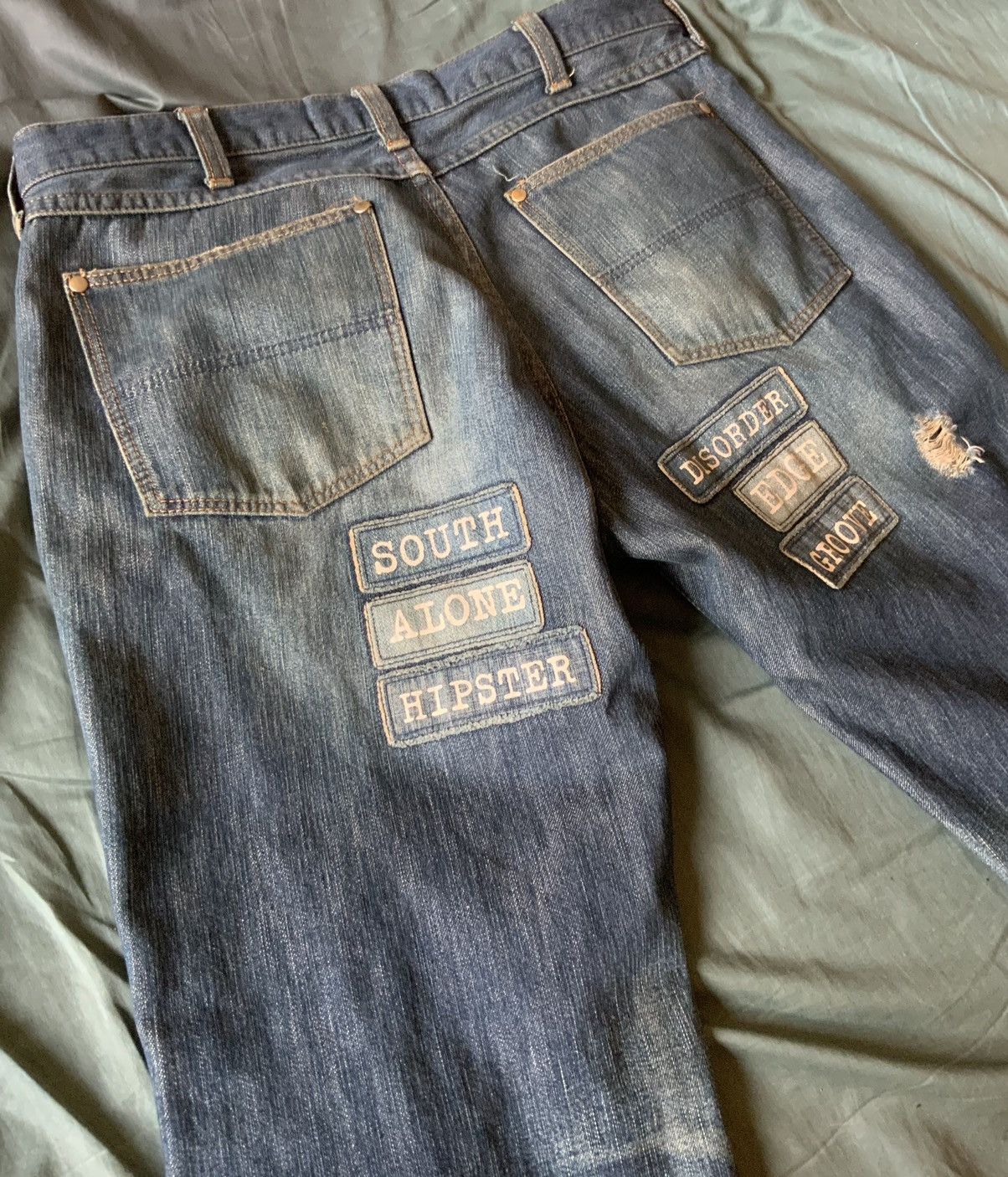 Number (N)ine 2002 Number (n)ine Patchwork Poem Denim Jeans Size US 31 - 18 Thumbnail
