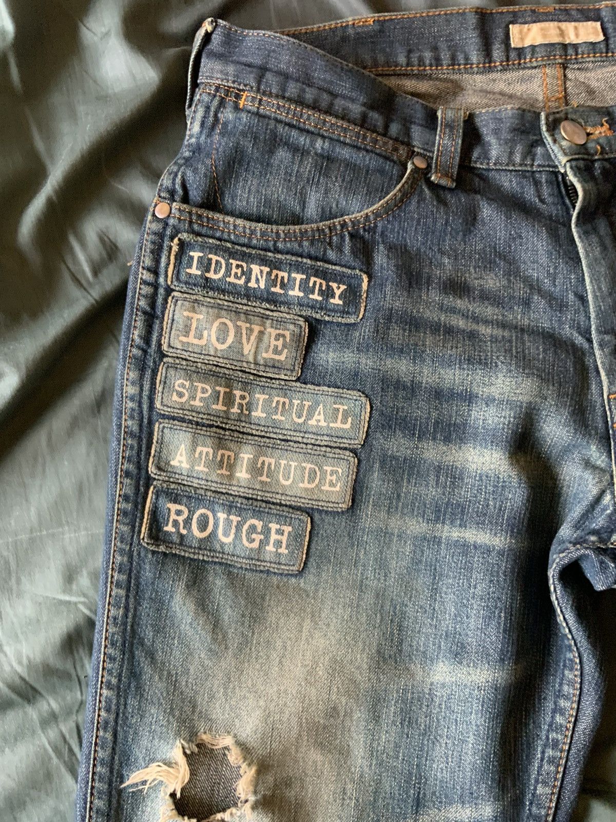 Number (N)ine 2002 Number (n)ine Patchwork Poem Denim Jeans Size US 31 - 3 Thumbnail