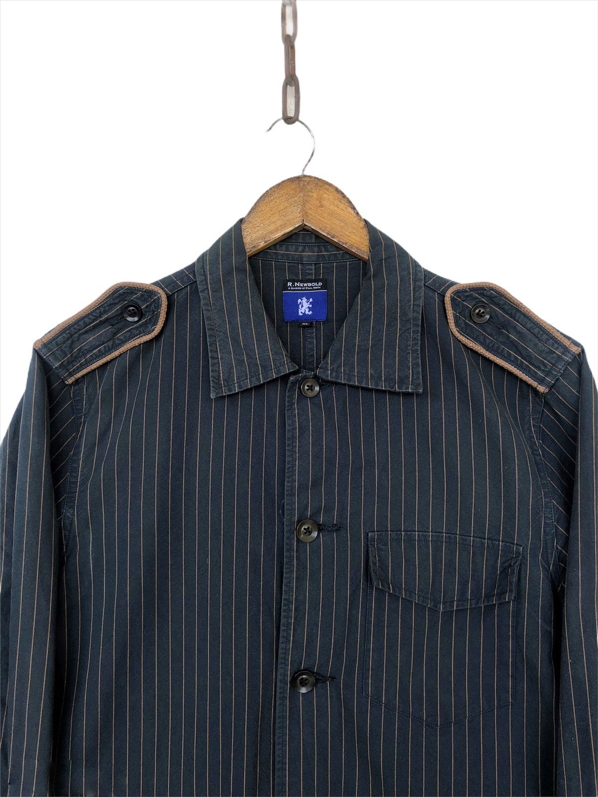 Beams Plus × Paul Smith × R.Newbold R.Newbold 🏴󠁧󠁢󠁥󠁮󠁧󠁿 Wabash Striped Officer Herringbone Jacket Size US M / EU 48-50 / 2 - 1 Thumbnail
