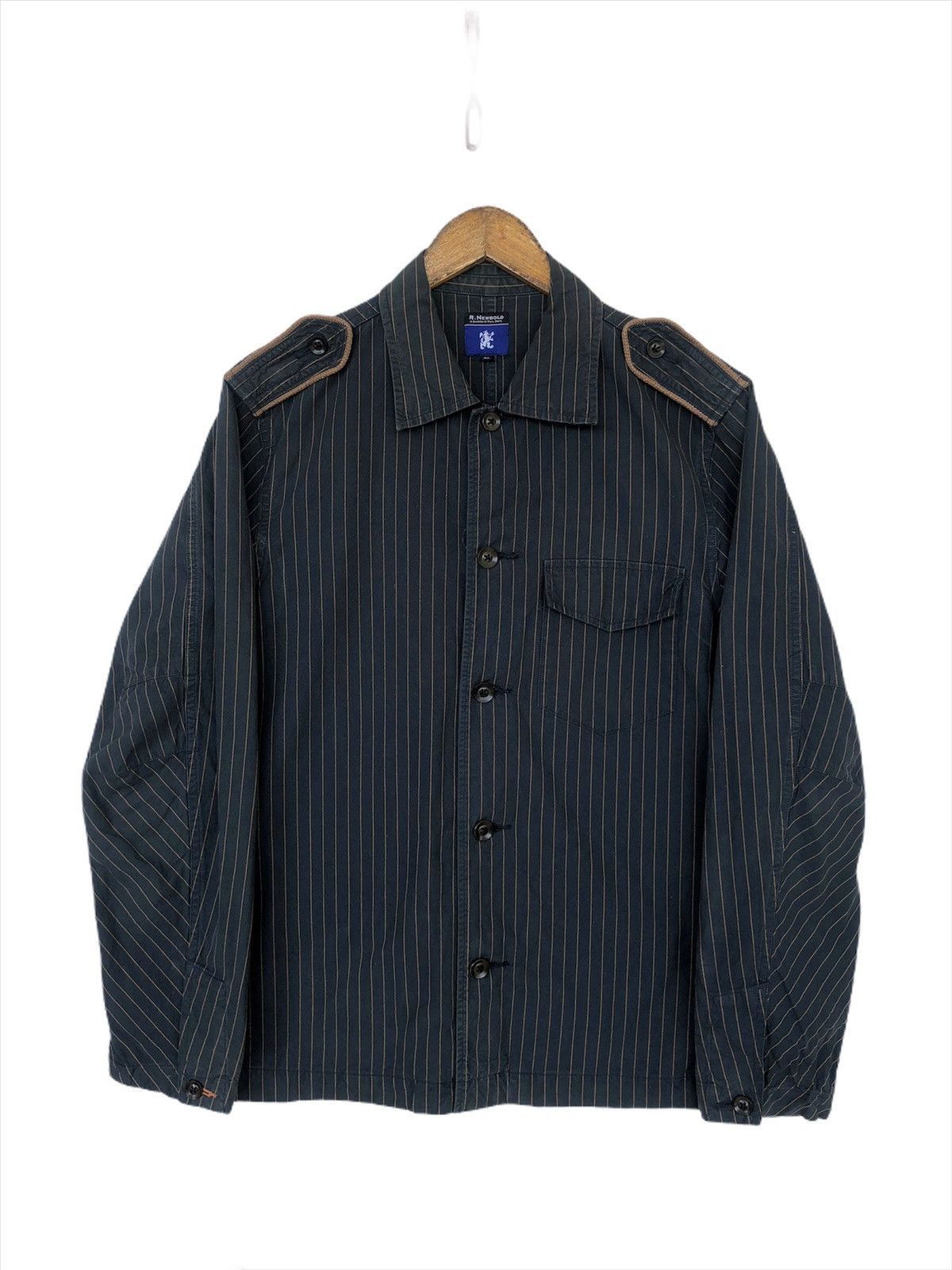 Beams Plus × Paul Smith × R.Newbold R.Newbold 🏴󠁧󠁢󠁥󠁮󠁧󠁿 Wabash Striped Officer Herringbone Jacket Size US M / EU 48-50 / 2 - 2 Thumbnail