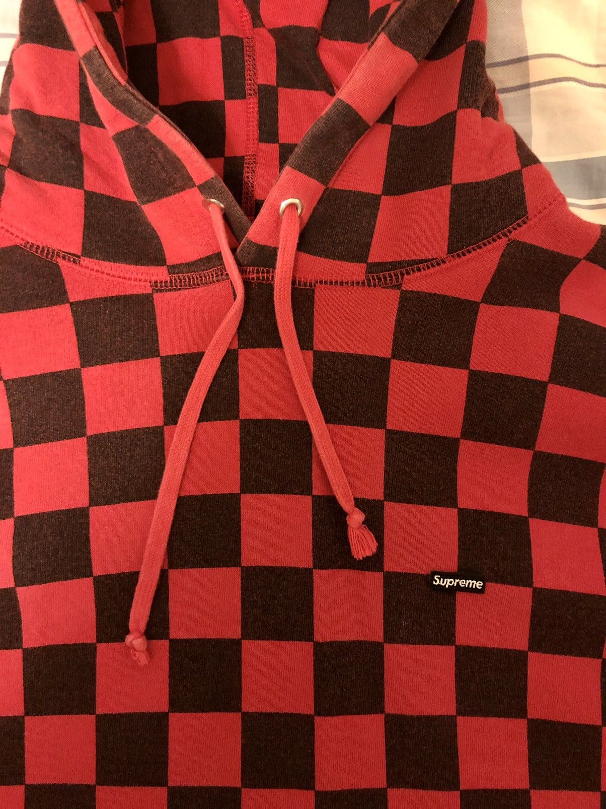 Supreme Supreme Red Checkered Hoodie Grailed