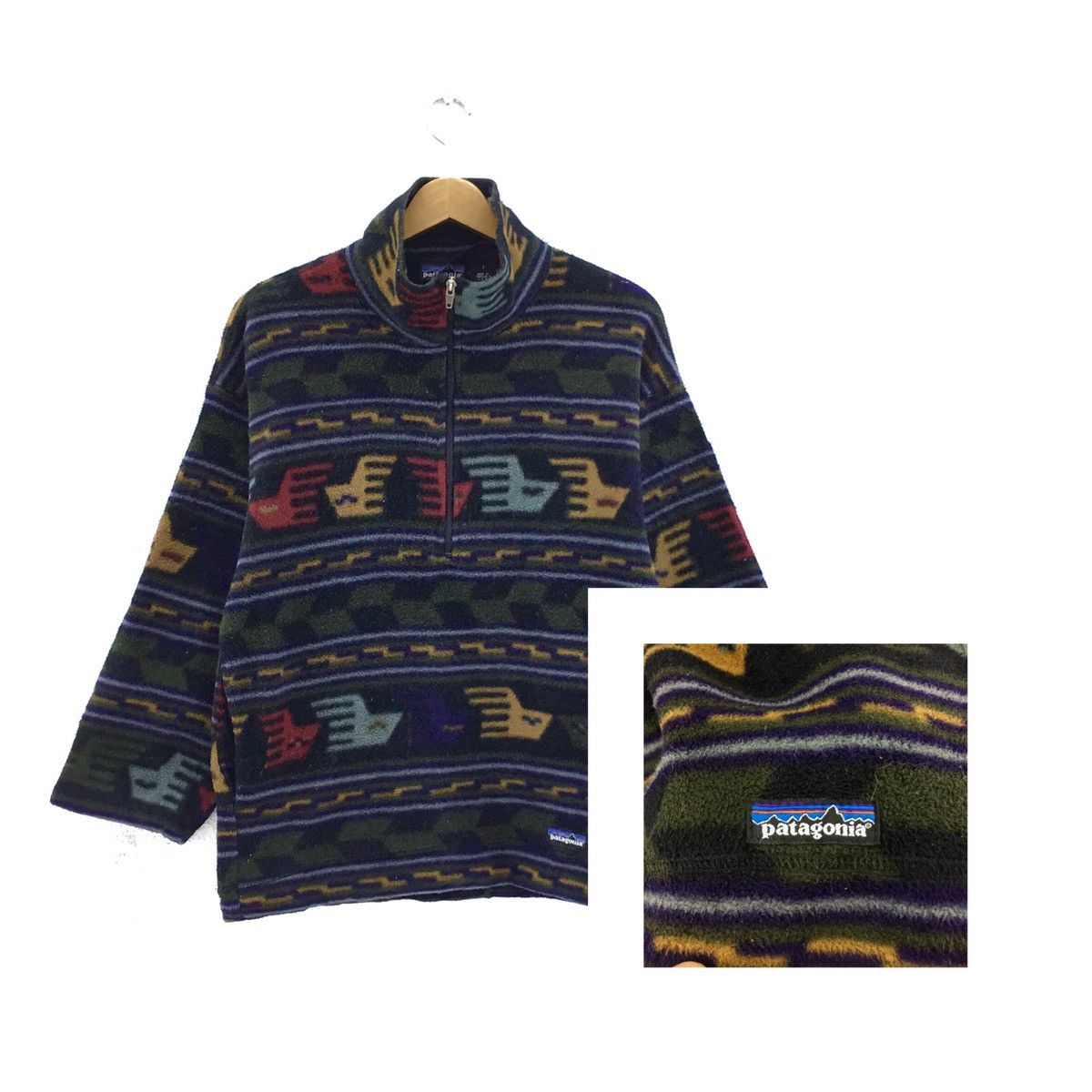 Patagonia Vintage Patagonia Fleece Aztec Bird Design Hard to Find M Size US M / EU 48-50 / 2 - 1 Thumbnail