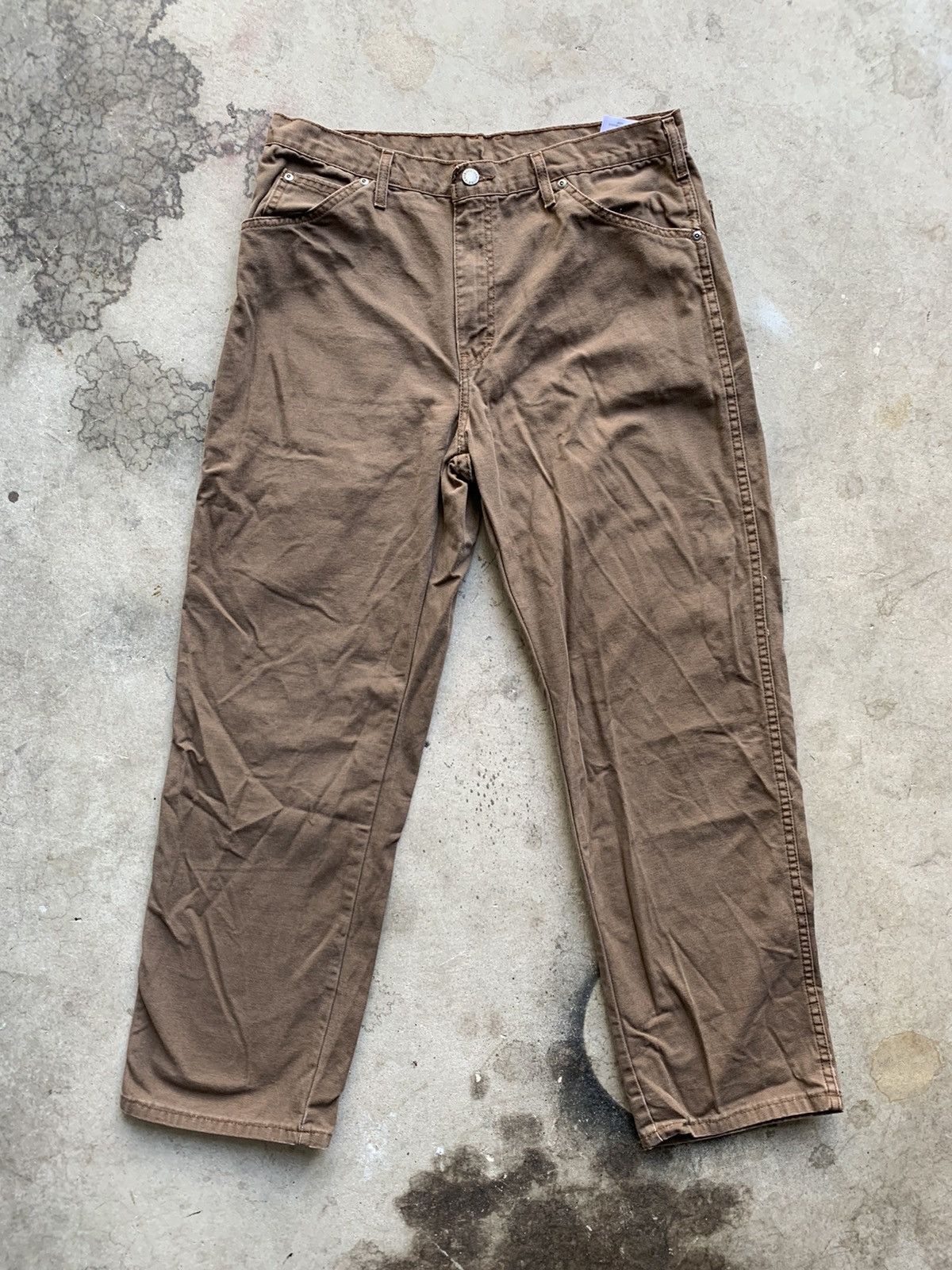 Dickies Work Pants Men's W33 polyester black type Vintage Second Hand