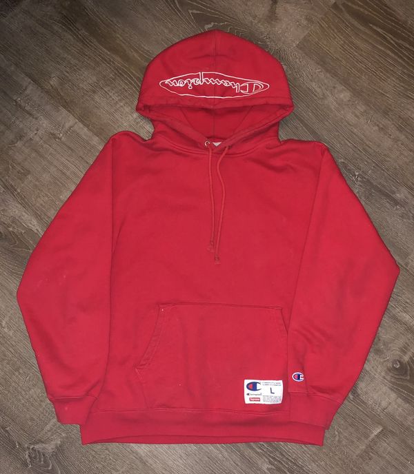 Supreme Supreme x Champion Outline Hoodie SS19 Dark Red Size LARGE