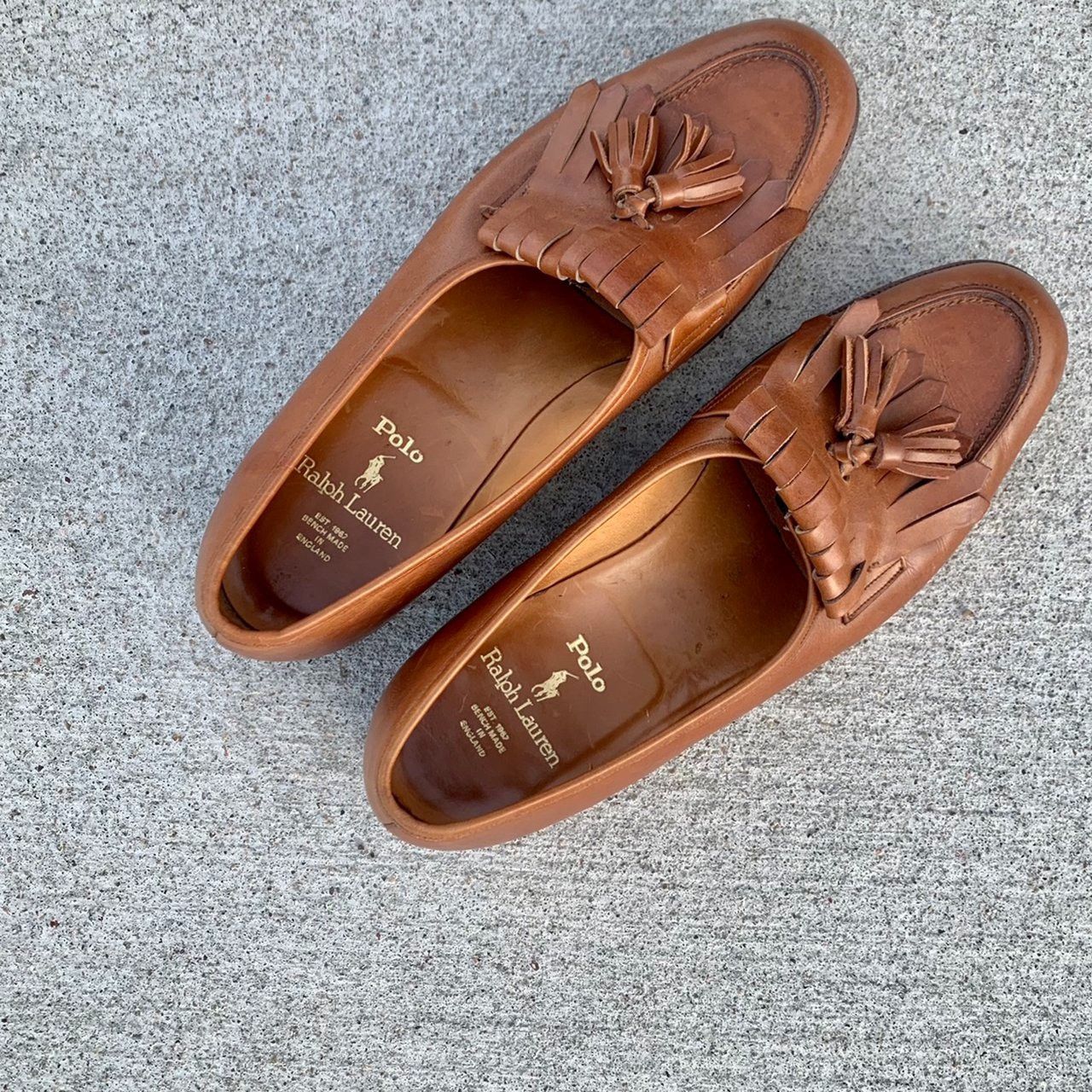 Polo Ralph Lauren bench made polo tan tassel loafers | Grailed display picture 1