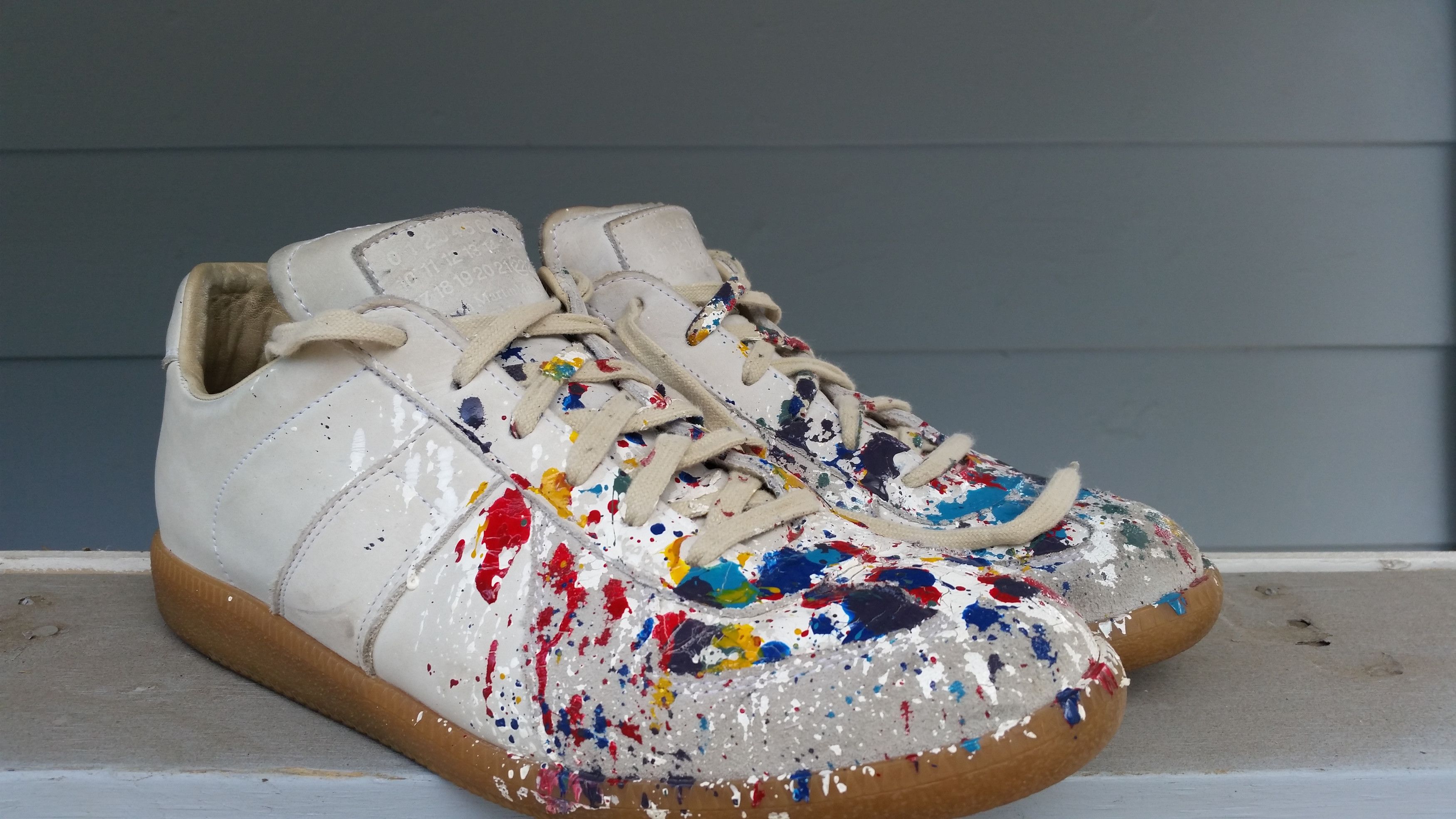 Maison Margiela Paint Splatter GATs | Grailed