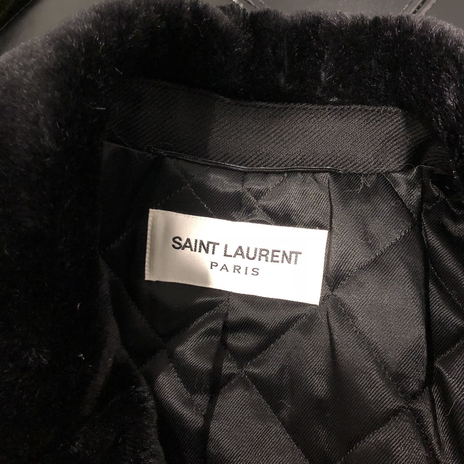 Hedi Slimane × Saint Laurent Paris 16FW Faux Fur Collar Coat Sz44 Size US S / EU 44-46 / 1 - 6 Thumbnail
