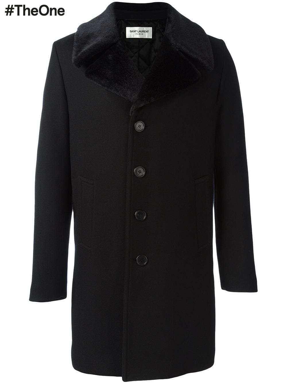 Hedi Slimane × Saint Laurent Paris 16FW Faux Fur Collar Coat Sz44 Size US S / EU 44-46 / 1 - 11 Thumbnail