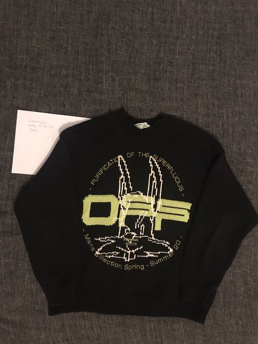 Off-White BLACK Off-White Arrows Harry The Bunny Knit Sweater