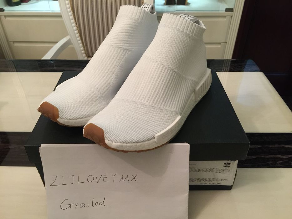 Nmd city sock white on sale gum