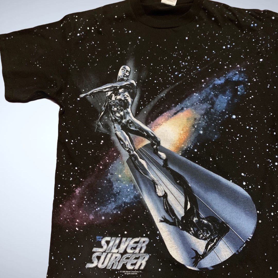 Vintage 1998 Silver Surfer All Over Print Megaprint T-Shirt | Grailed