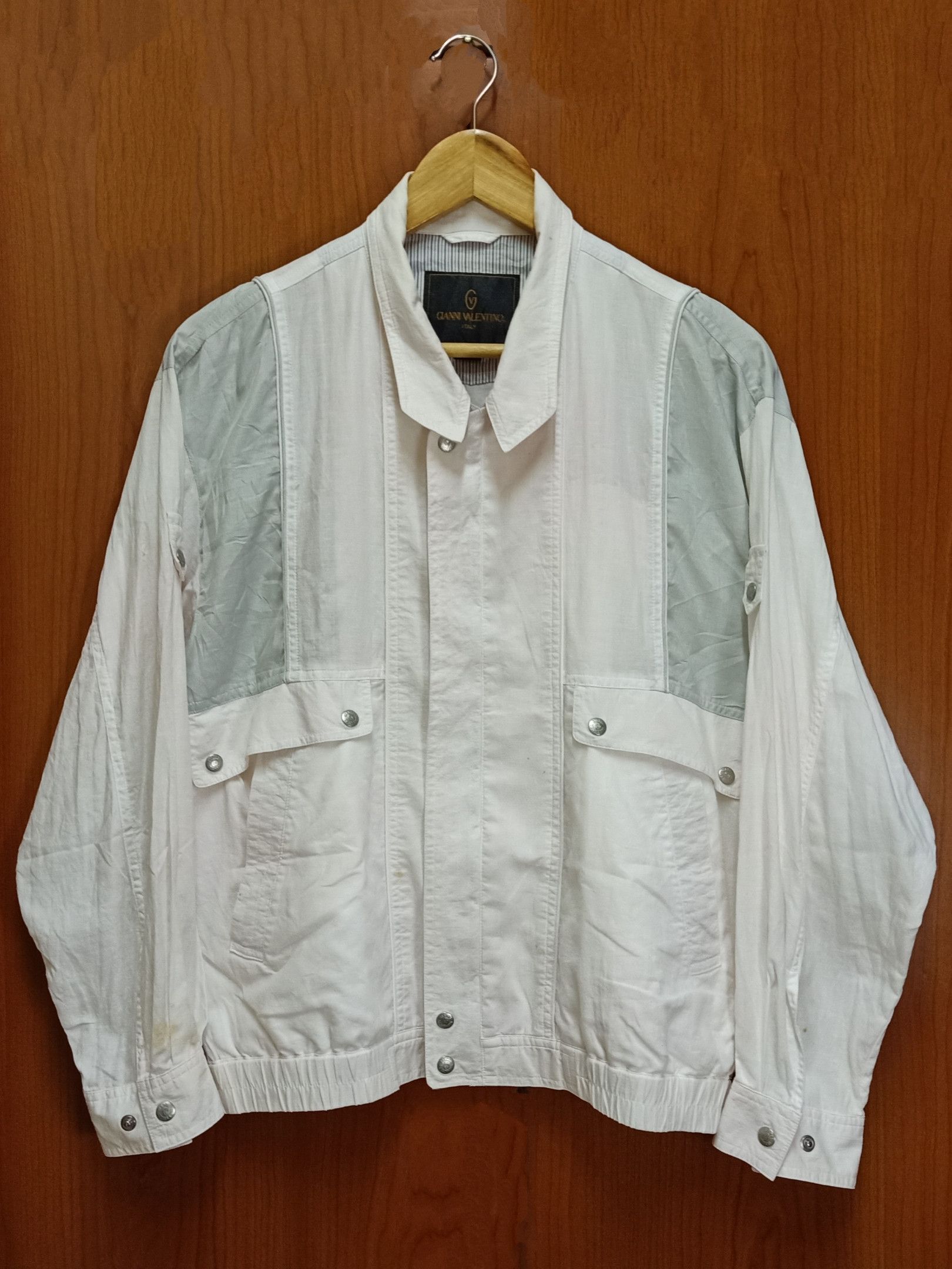 Gianni Valentino × Valentino GIANNI VALENTINO Italy Vintage White Gray Jacket Size US M / EU 48-50 / 2 - 1 Thumbnail