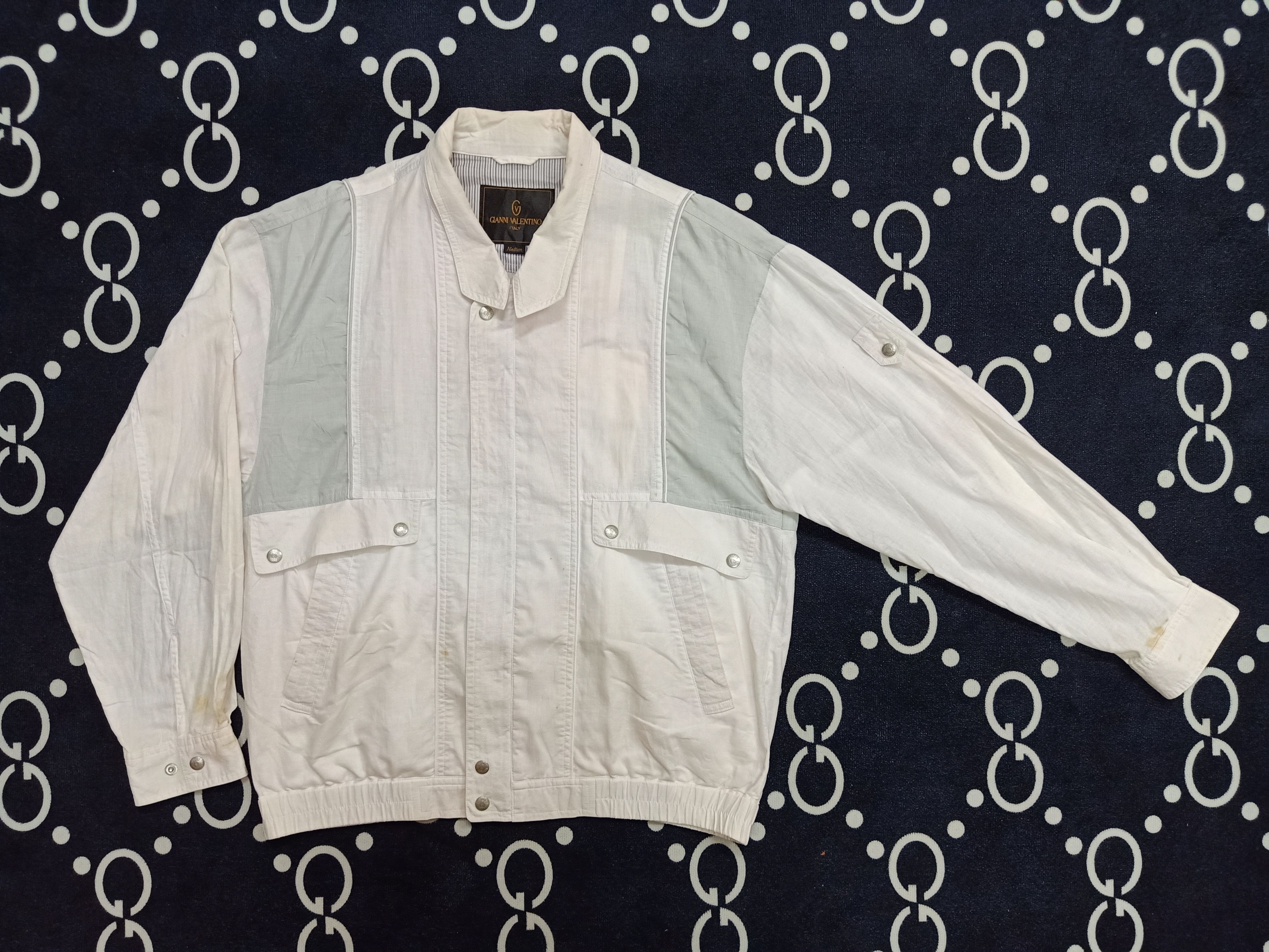 Gianni Valentino × Valentino GIANNI VALENTINO Italy Vintage White Gray Jacket Size US M / EU 48-50 / 2 - 3 Thumbnail