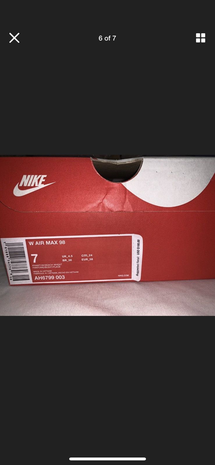 Nike Women’s Nike Air Max 98 Phantom Size 7 Size US 6 / EU 39 - 6 Thumbnail