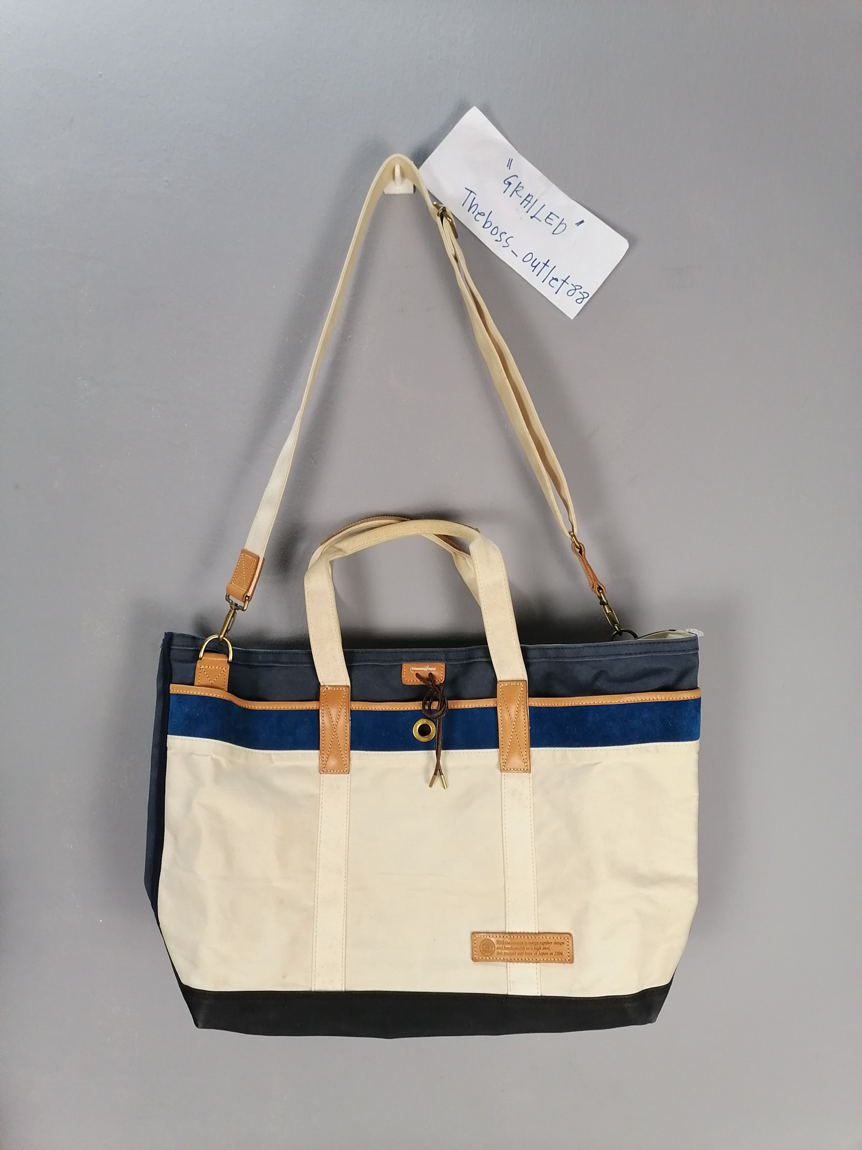 masterpiece 2 way large size duck canvas zipper bag