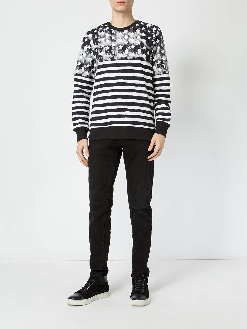 $990 Balmain American Flag Stars and Stripes Sweater size S