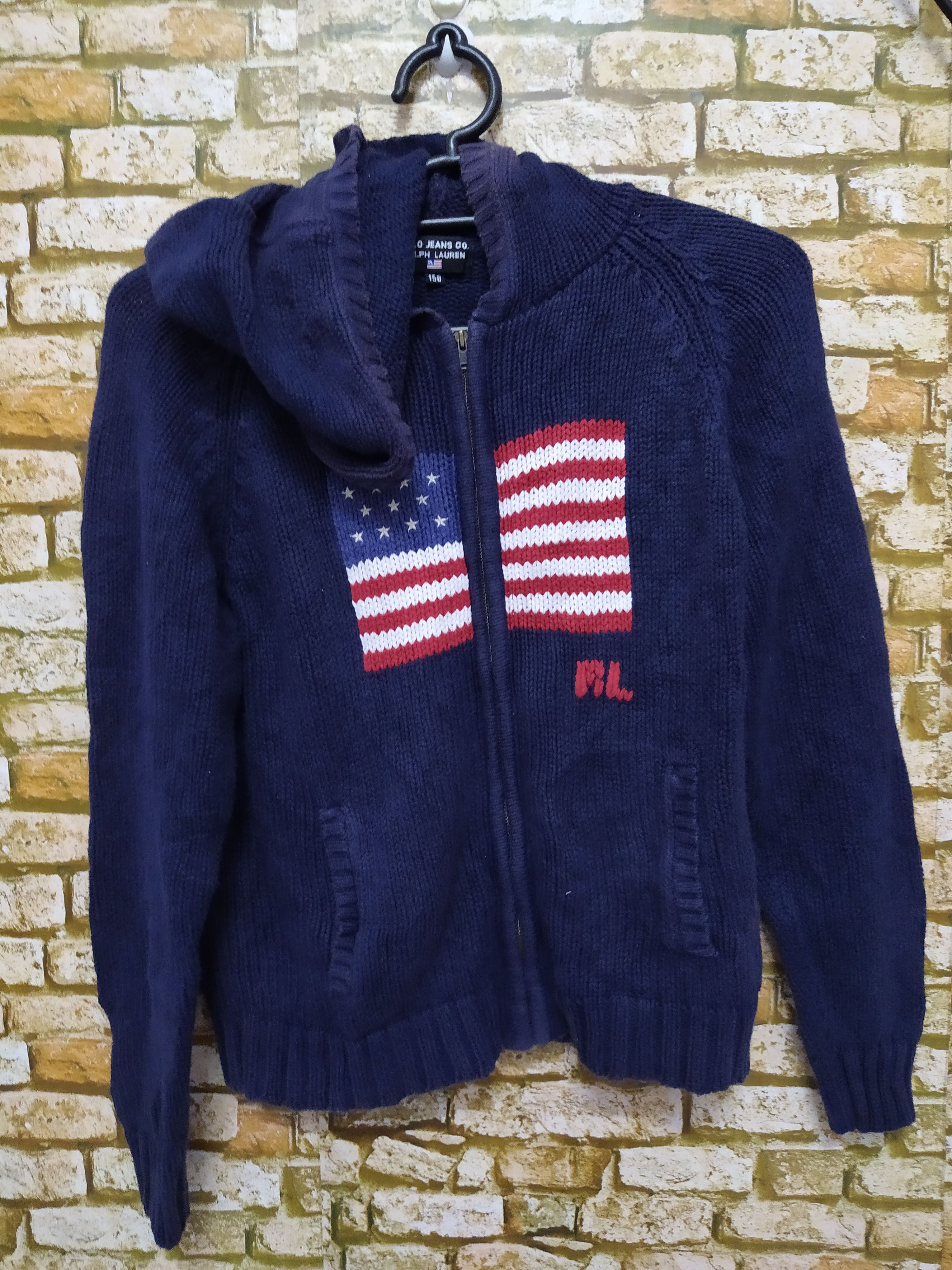 Polo Ralph Lauren POLO RALPH LAUREN FLAG HOODIE KNITWEAR (B736) Size US S / EU 44-46 / 1 - 1 Thumbnail