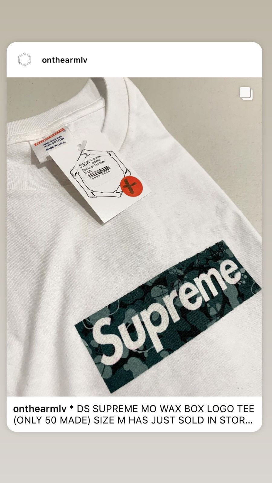 Supreme mo wax box logo tee on sale