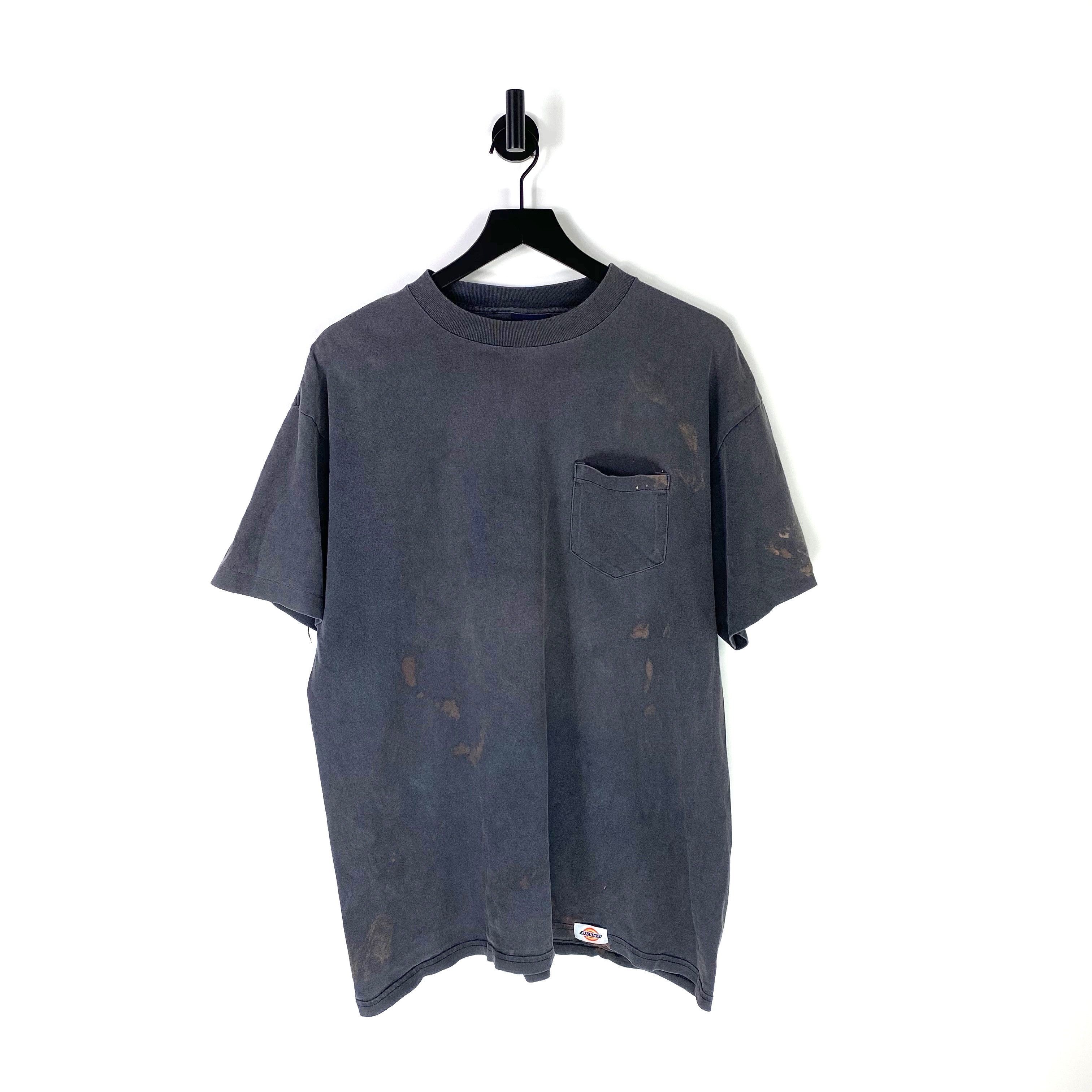 90s Faded Black Blank T Shirt Size XL Dickies USA