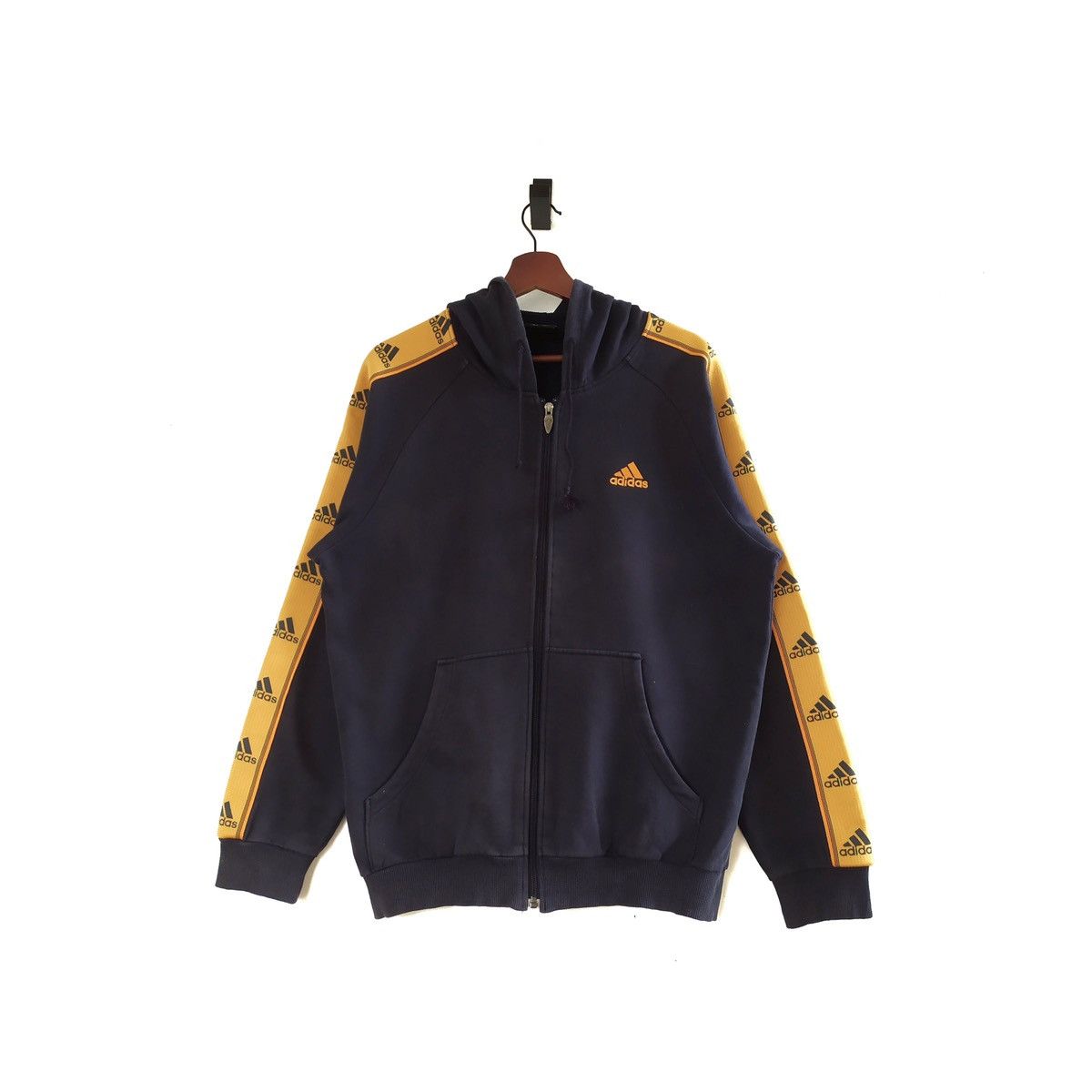 Vintage Adidas Sidetape Fullzip Hoodie Sweatshirt