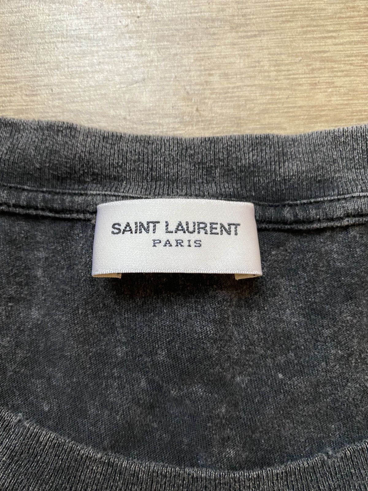 Saint Laurent Paris Saint Laurent logo tee shirt distressed Size US XXL / EU 58 / 5 - 4 Thumbnail