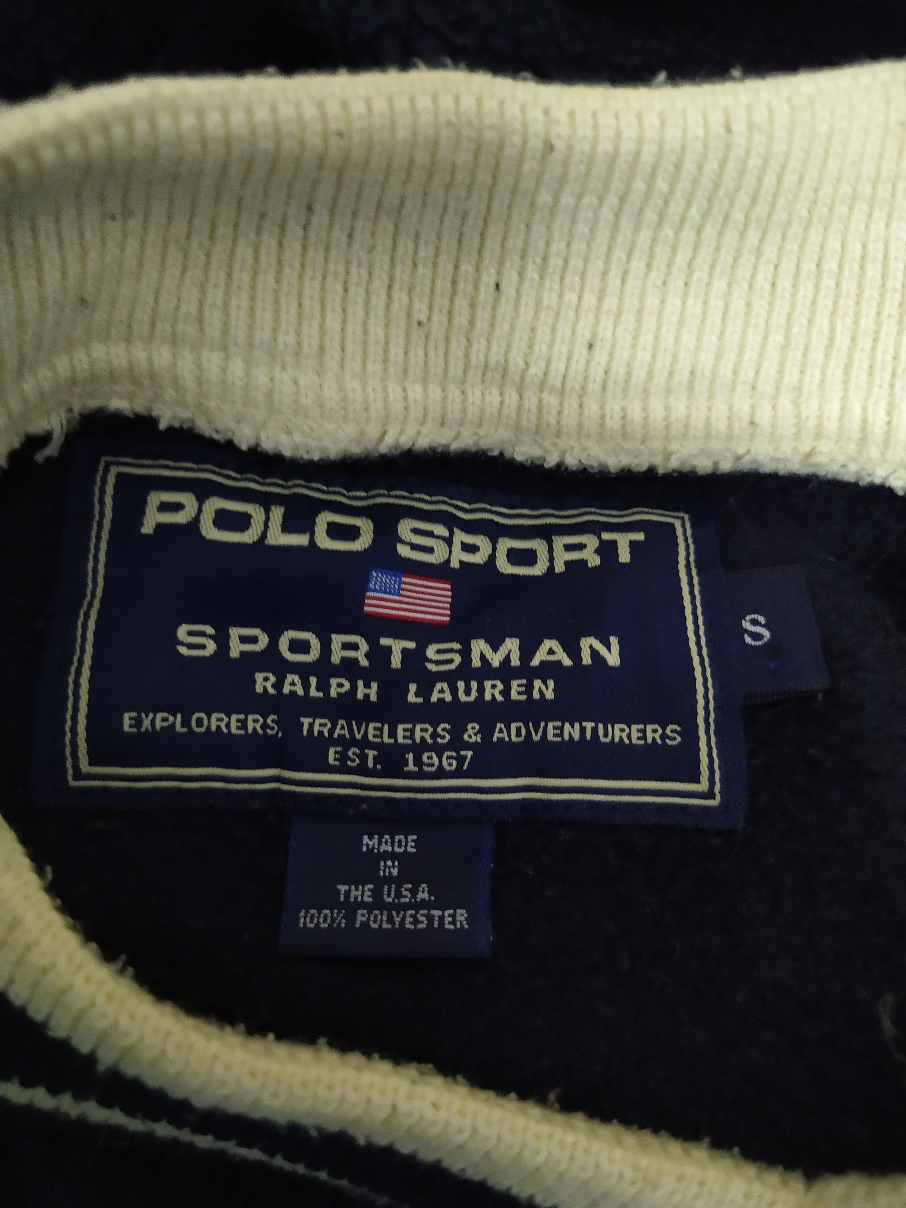 Polo Ralph Lauren 90s POLO SPORTSMAN RALPH LAUREN FLEECE SWEATER (B738) Size US L / EU 52-54 / 3 - 6 Thumbnail