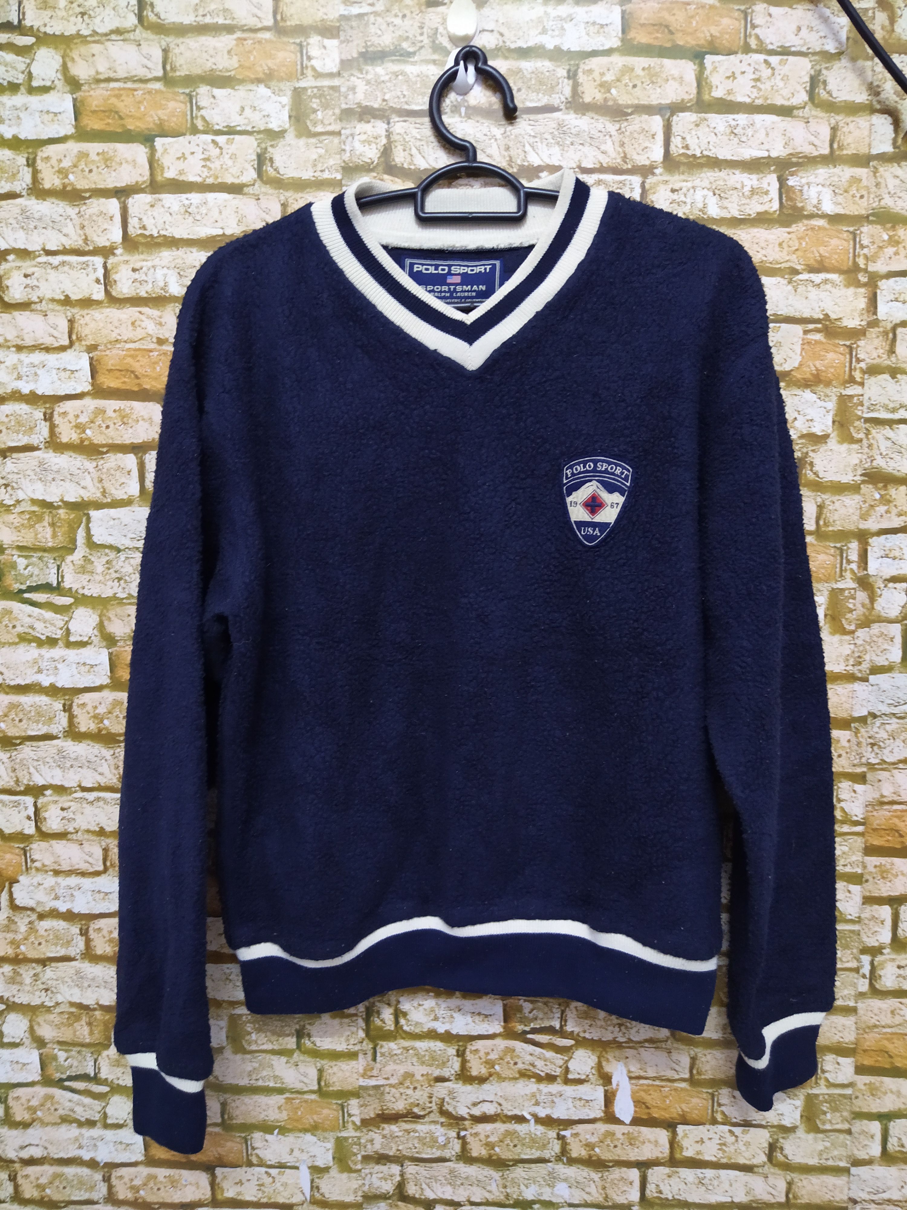 Polo Ralph Lauren 90s POLO SPORTSMAN RALPH LAUREN FLEECE SWEATER (B738) Size US L / EU 52-54 / 3 - 1 Thumbnail