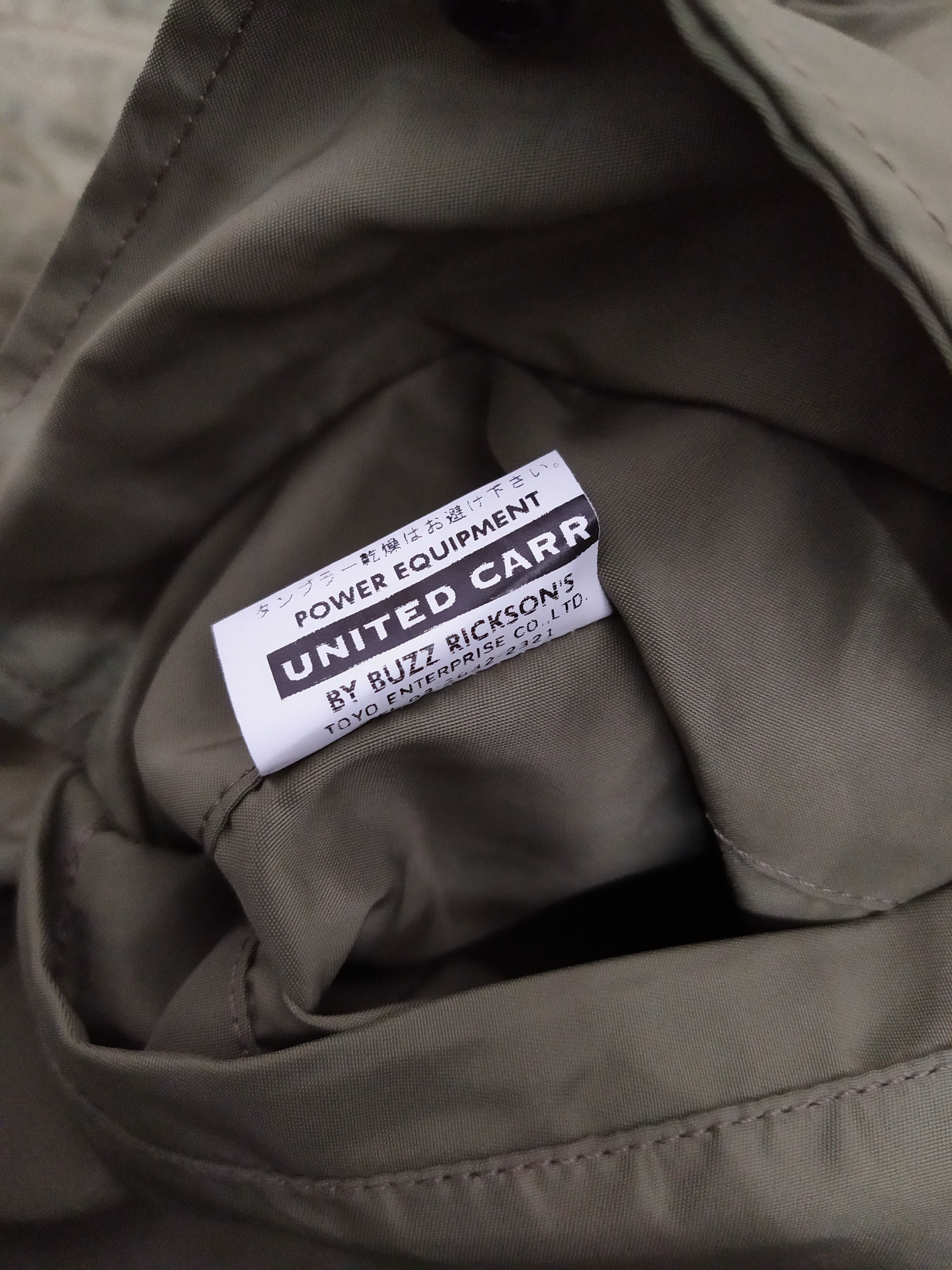 Buzz Rickson's BUZZ RICKSON UNITED CARR JACKET MILITARY GREEN (B741) Size US M / EU 48-50 / 2 - 7 Thumbnail