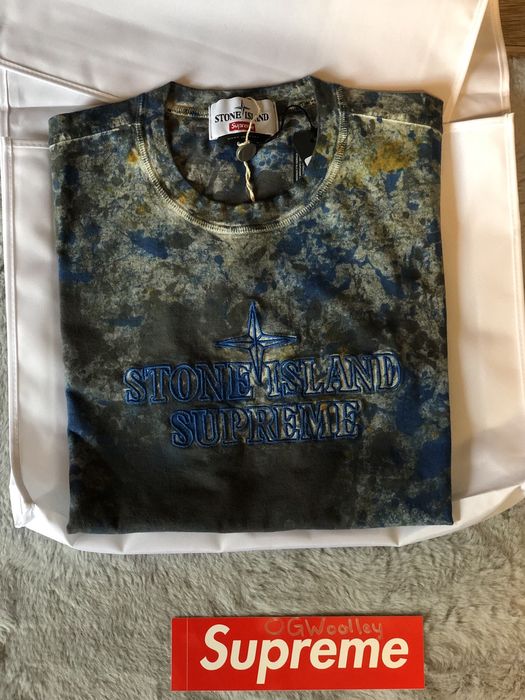 Supreme Supreme Stone Island S/S Top Embroidered Logo Dark Blue