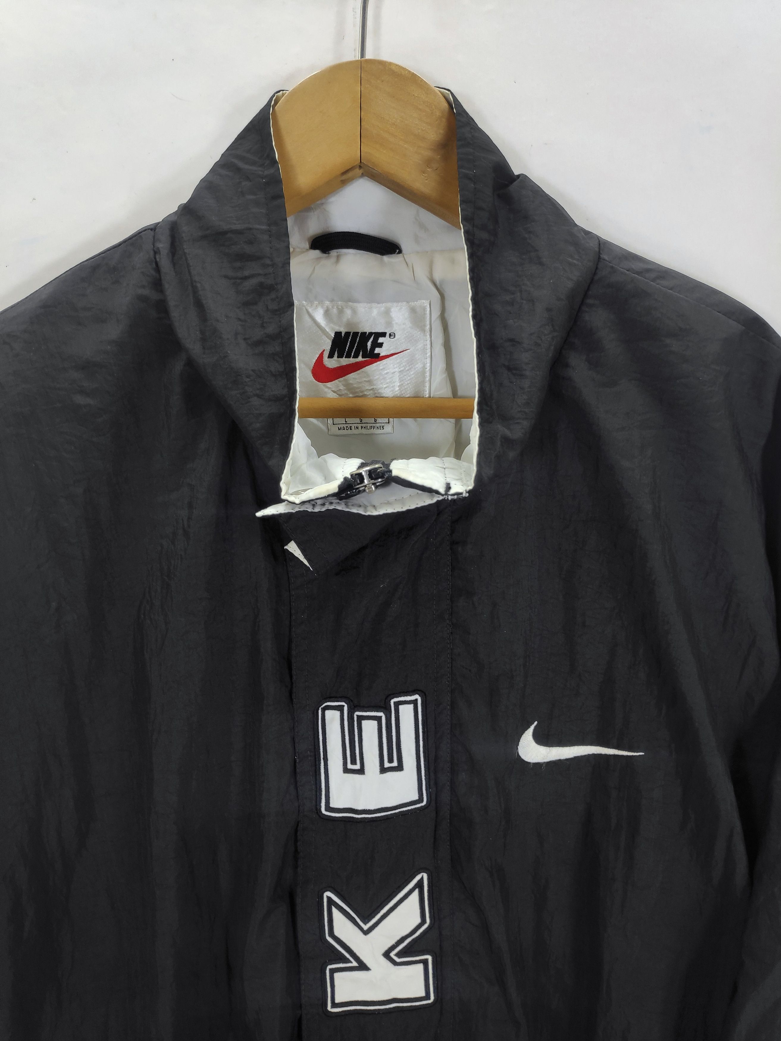 Nike × Vintage 90s NIKE block windbreaker jacket Black Nike Swoosh USA Size US L / EU 52-54 / 3 - 4 Thumbnail