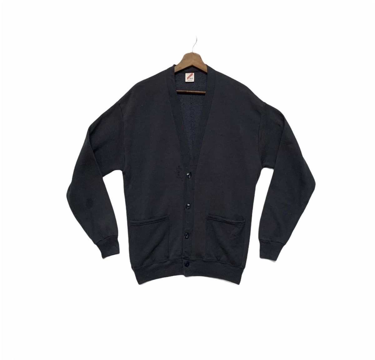 90s~ JERZEES sweat cardigan Black ジャージーズ スウェット