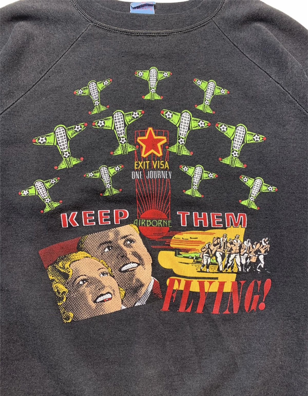Vintage 1980s Army Airborne Raglan Sweatshirt Size US XL / EU 56 / 4 - 3 Thumbnail