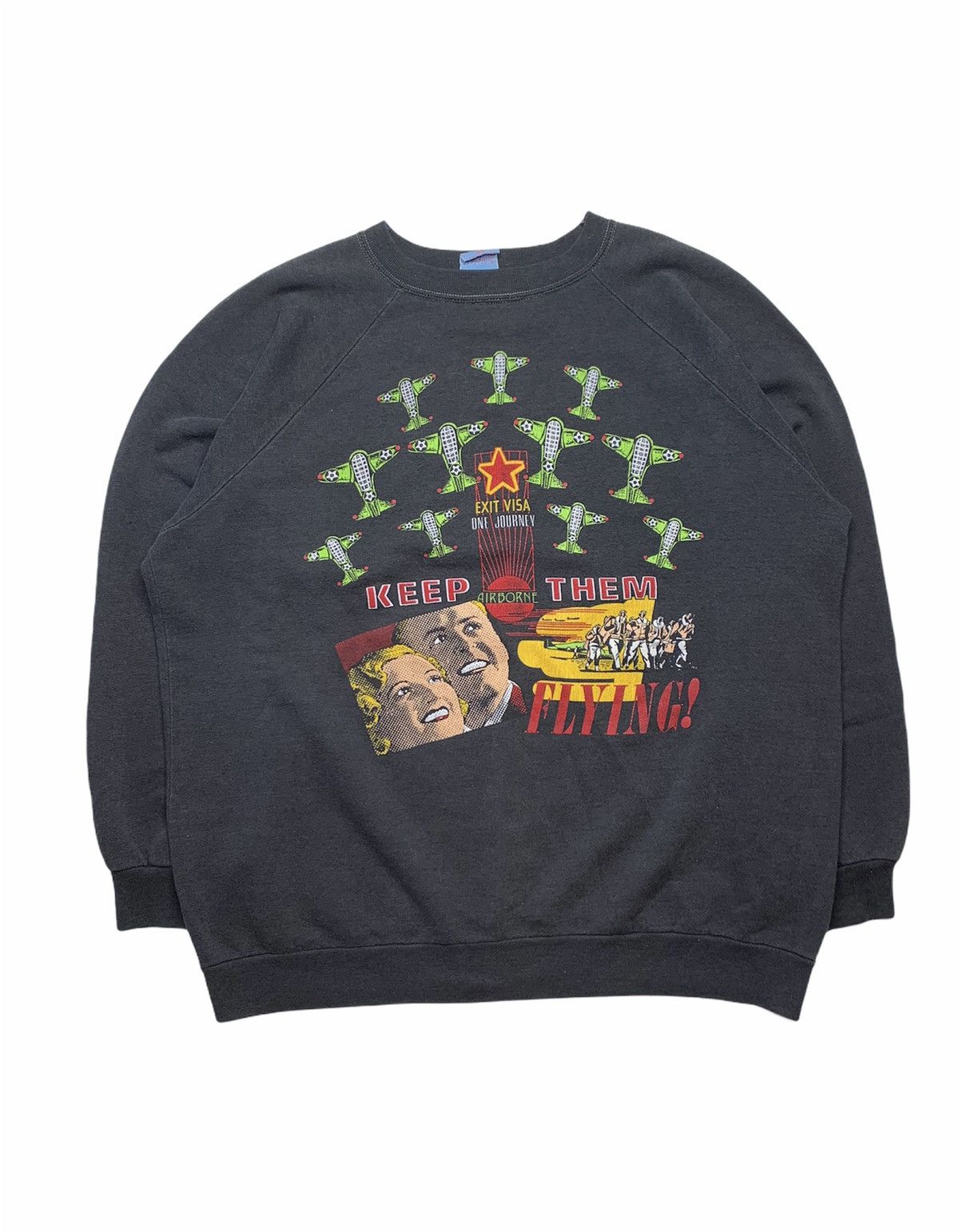 Vintage 1980s Army Airborne Raglan Sweatshirt Size US XL / EU 56 / 4 - 1 Thumbnail