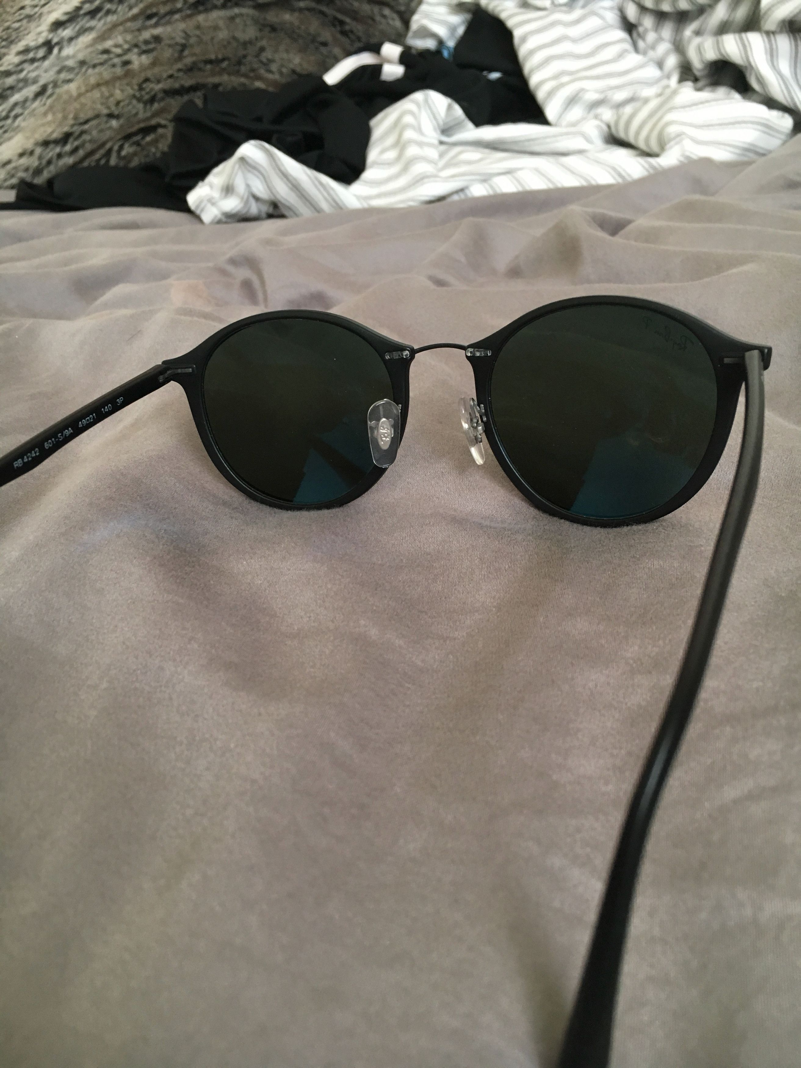 RayBan Ray Ban 4242 Matte Black w Green Polarized Lenses Grailed