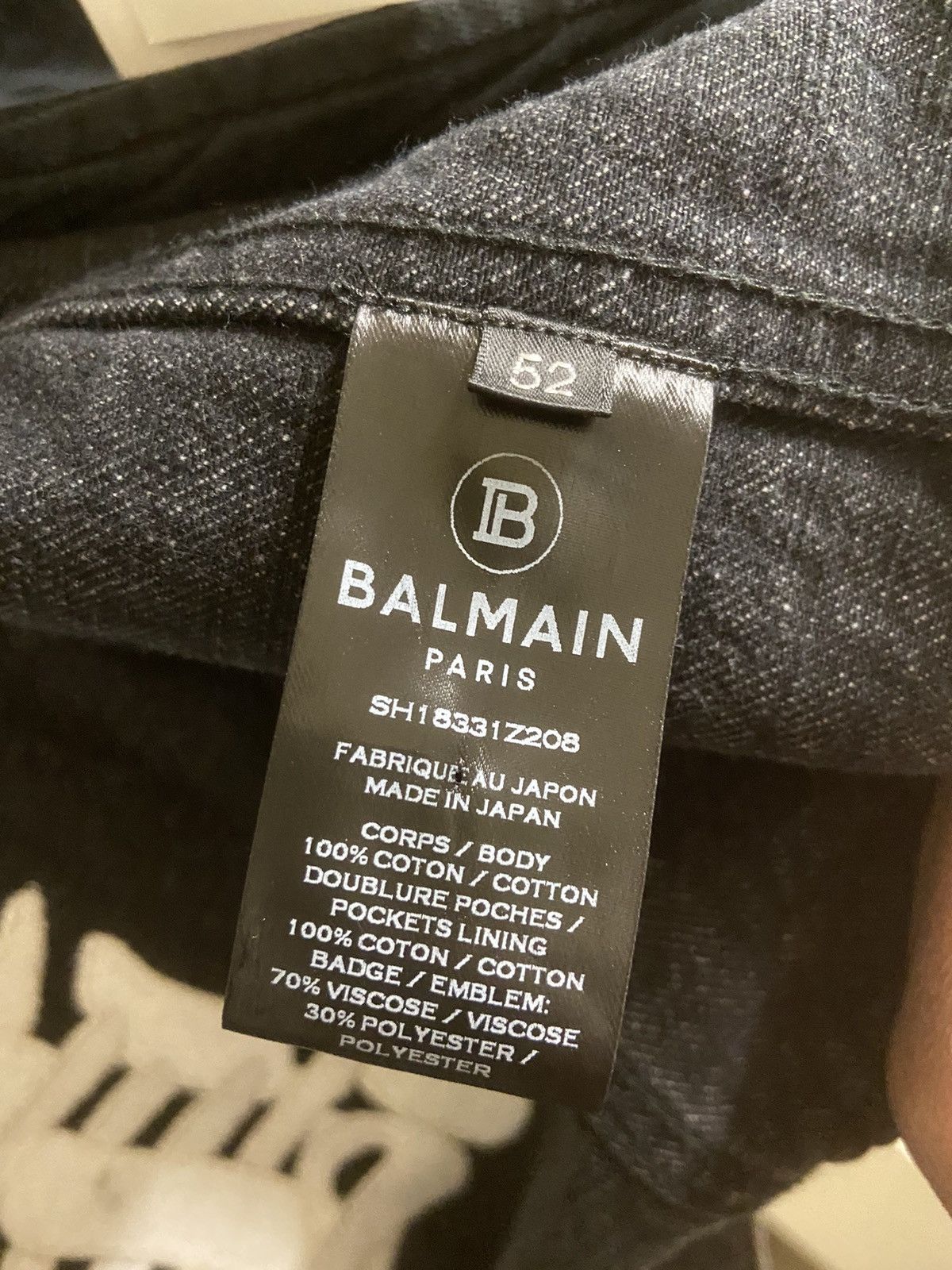 Balmain Japanese symbols embroidered denim jacket sz 52 Size US L / EU 52-54 / 3 - 9 Thumbnail