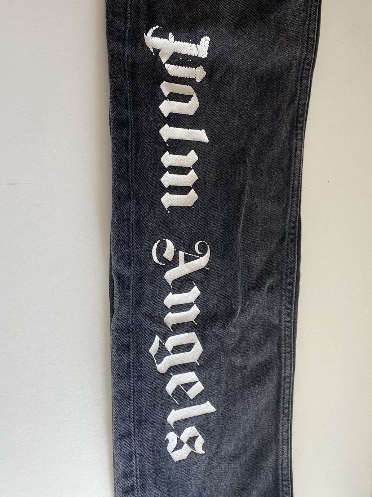 Palm Angels Icecream Slim Logo Printed Denim Jeans In Black | Grailed