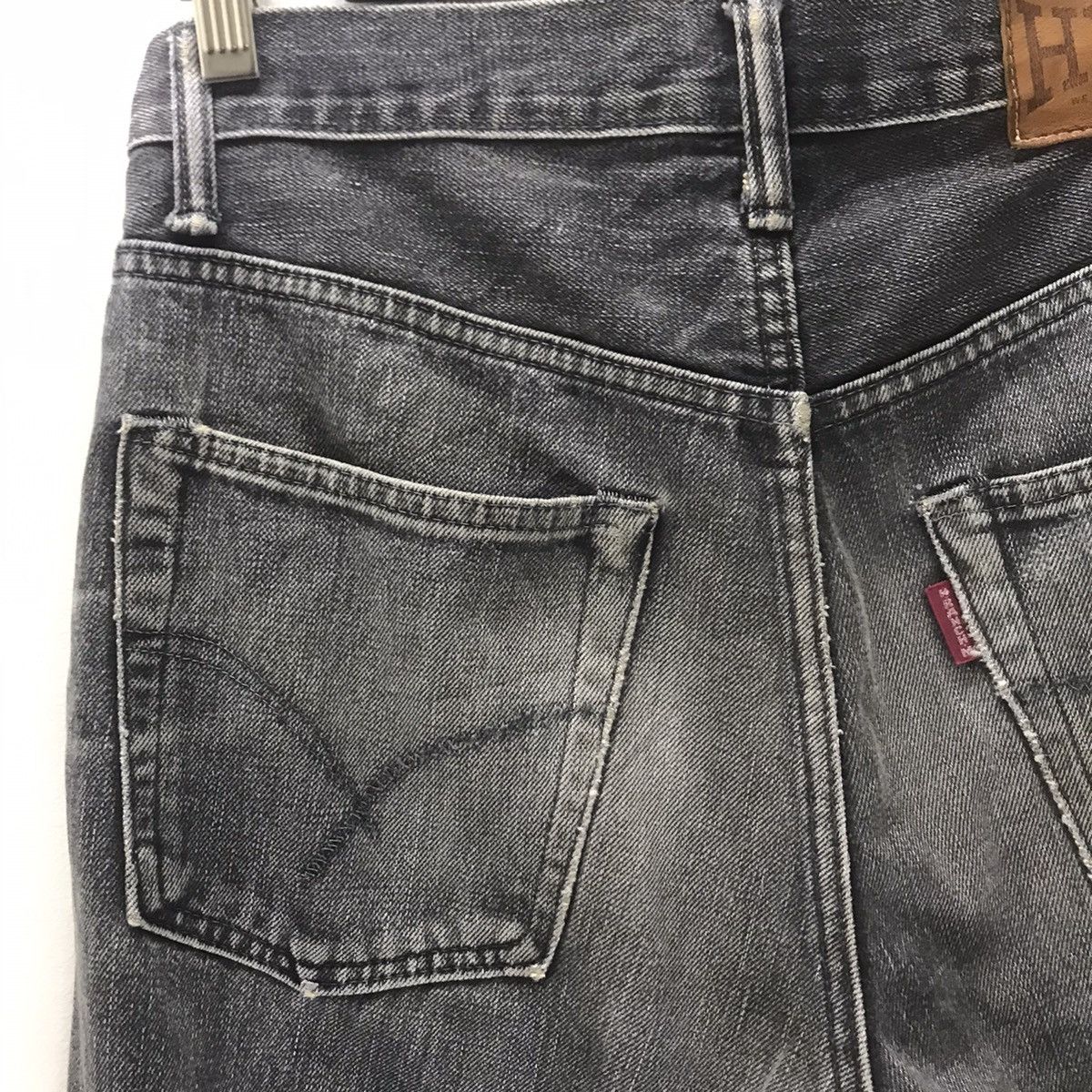 HOLLYWOOD RANCH MARKET HR Market Faded Black Distressed Denim Selvedge Jeans Size US 30 / EU 46 - 12 Thumbnail