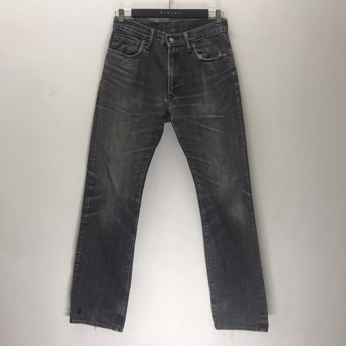 HOLLYWOOD RANCH MARKET HR Market Faded Black Distressed Denim Selvedge Jeans Size US 30 / EU 46 - 19 Thumbnail